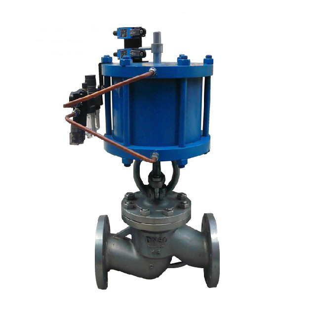 Single/double acting pneumatic globe valve