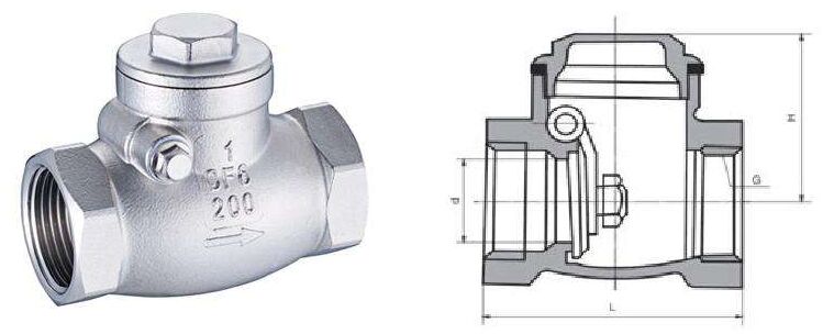內(nèi)螺紋旋啟式止回閥結(jié)構(gòu)圖